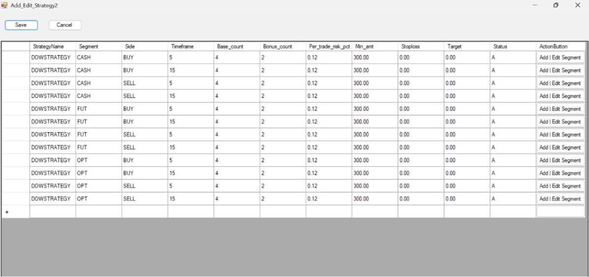 Strategy Configuration